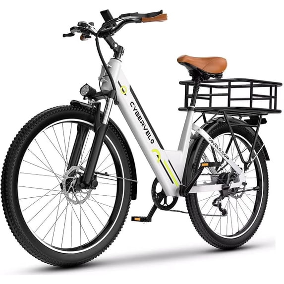 CBVELO Electric Bike for Adults, 26"anti-slip Tire, 1000W Peak Motor, 48V 14Ah Removable Battery,Up to 80Miles Max28MPH, 7 Speed City Commuter UL2849