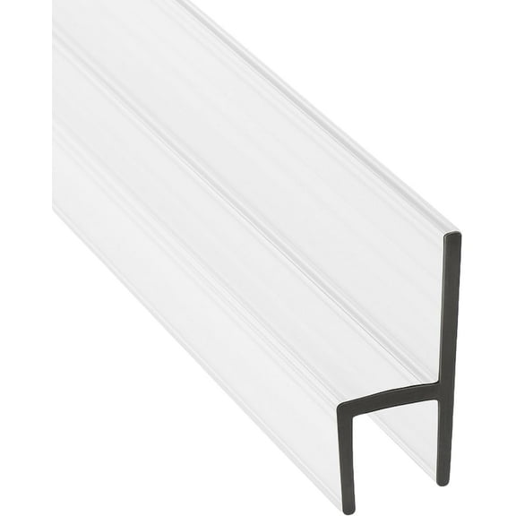 CBW Frameless Shower Door Side Seal Strip H-Type 180 Degree 72'' Length, Clear (1, 3/8'' Glass)