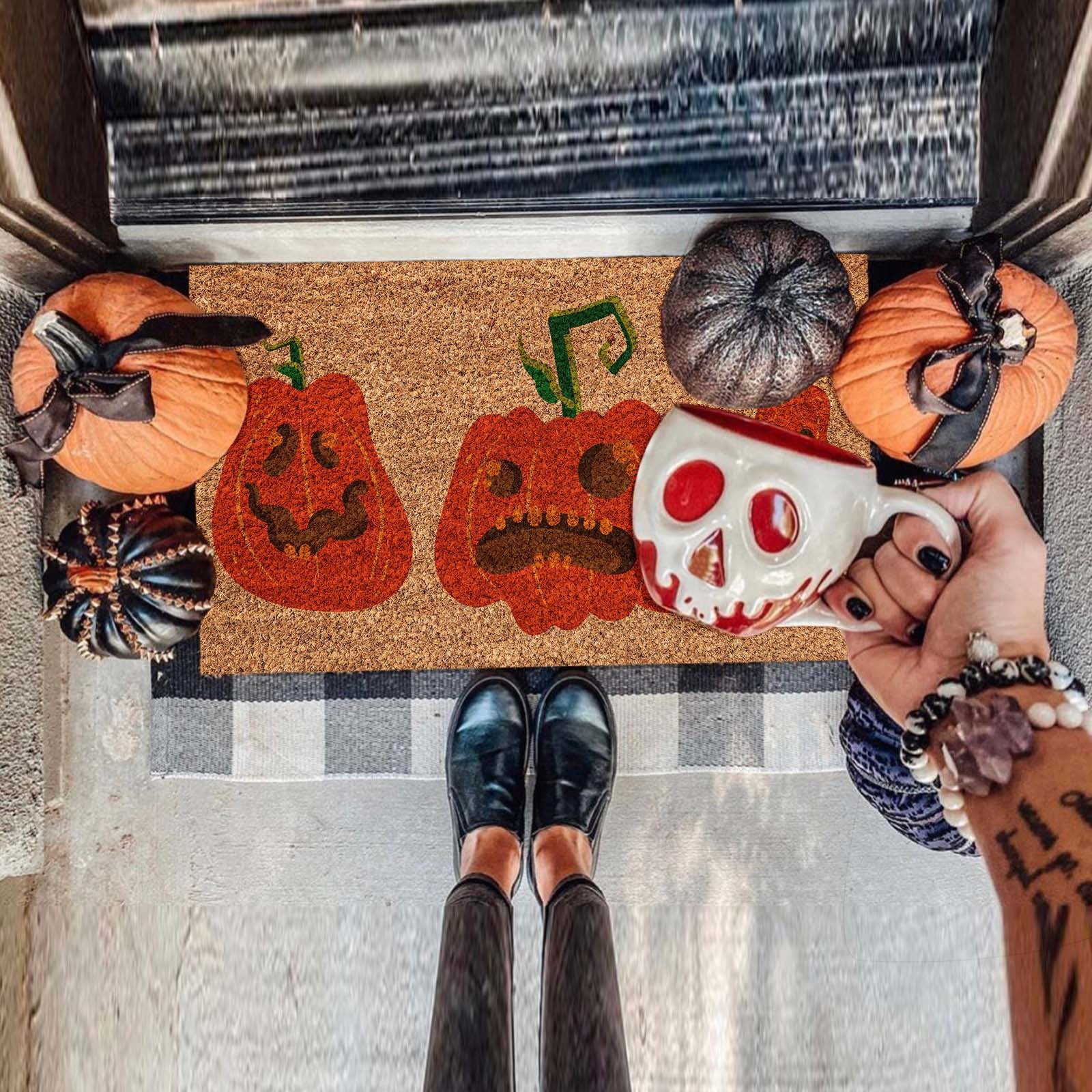CBYHMELIVE Discount Halloween Doormat Outdoor Rug Pumpkin Doormat