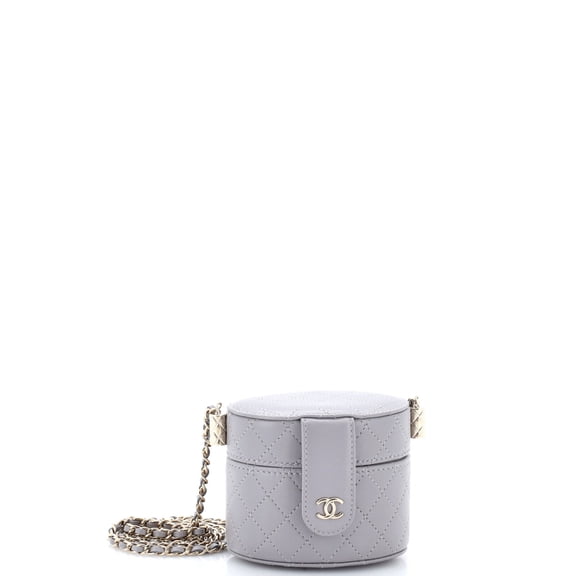 CC Allure Vanity Case with Chain Quilted Lambskin Mini By Rebag