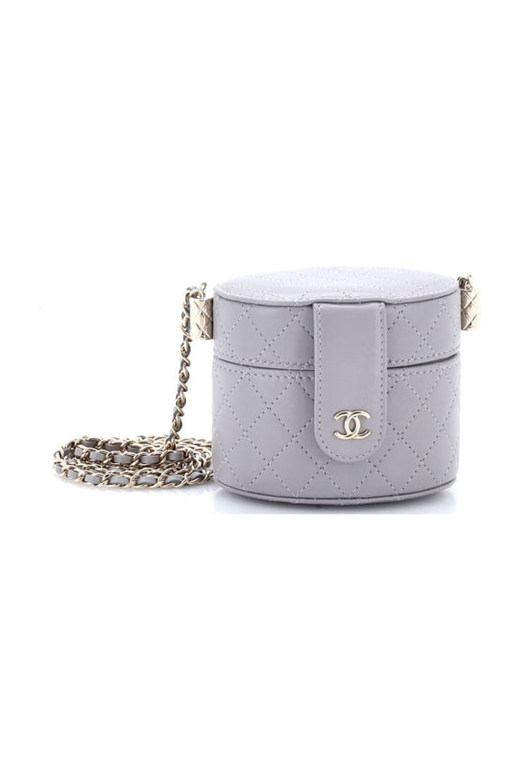 CC Allure Vanity Case with Chain Quilted Lambskin Mini By Rebag