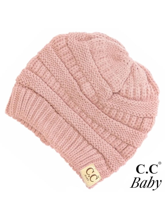 CC Baby Solid Knit Skully Newborn - 9 Months Beanie Hat in Indi Pink - Soft, Warm Hats for Babies and Toddlers - Cozy Winter Wear