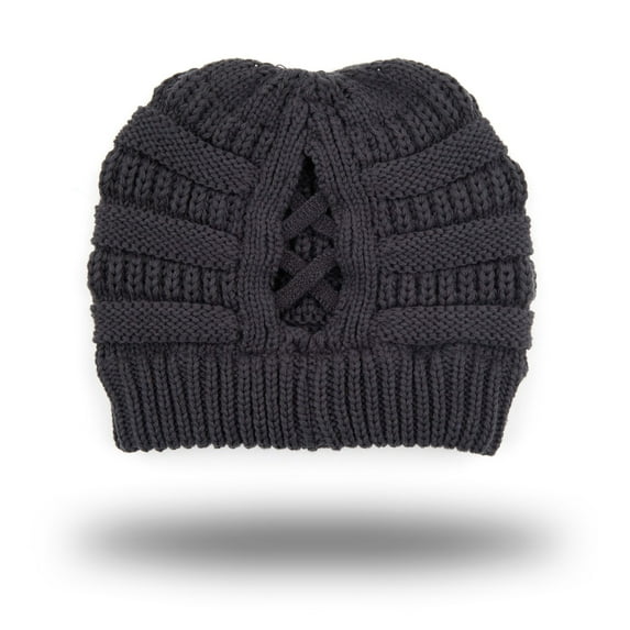 CC Beanie by Truly Contagious - Criss-Cross Adjustable Ponytail Hats