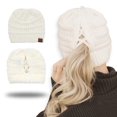 thumbnail image 1 of CC Beanie by Truly Contagious - Criss-Cross Adjustable Ponytail Hats, 1 of 26