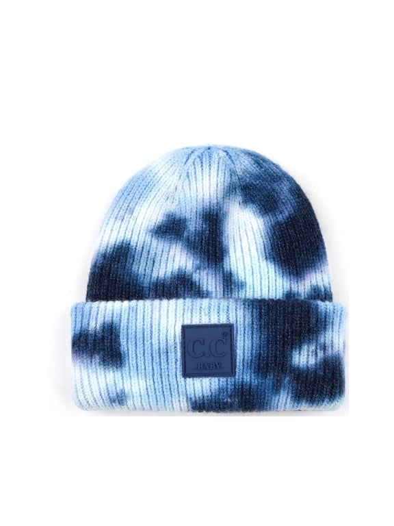 Baby Tie Dye Beanie - Soft, Warm Hats for Infant Boys and Girls, Navy