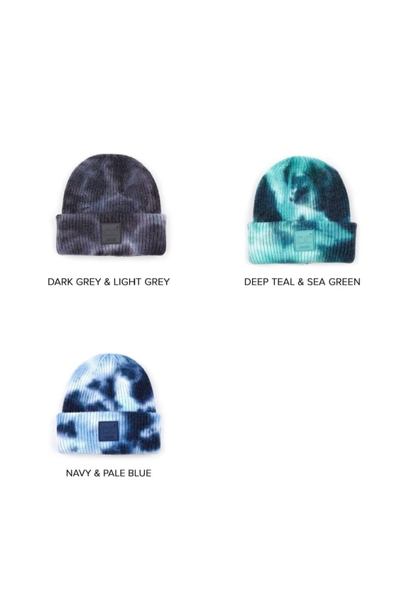 CC Blue Unisex Basic Tie Dye Beanie Hat for Toddler Ages 1-5 - Soft, Warm Hats for Babies and Toddlers - Cozy Winter Wear