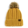 thumbnail image 1 of CC Brand Pom Thick Beanie Sherpa Lined Chunky Knit Stretch Women's Winter Hats Cap, 1 of 42