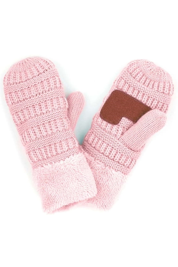 CC Brand Sherpa Lined Mittens Unisex Winter Accessories Indi Pink