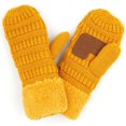 thumbnail image 1 of CC Brand Sherpa Lined Mittens Unisex Winter Accessories Mustard, 1 of 6