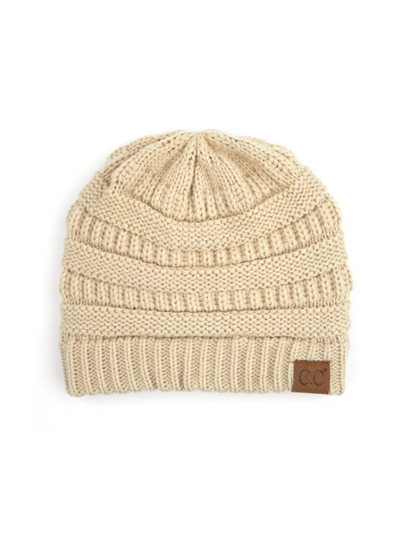 CC Brand Trendy Warm Chunky Soft Stretch Cable Knit Skully Beanie Hats Cap