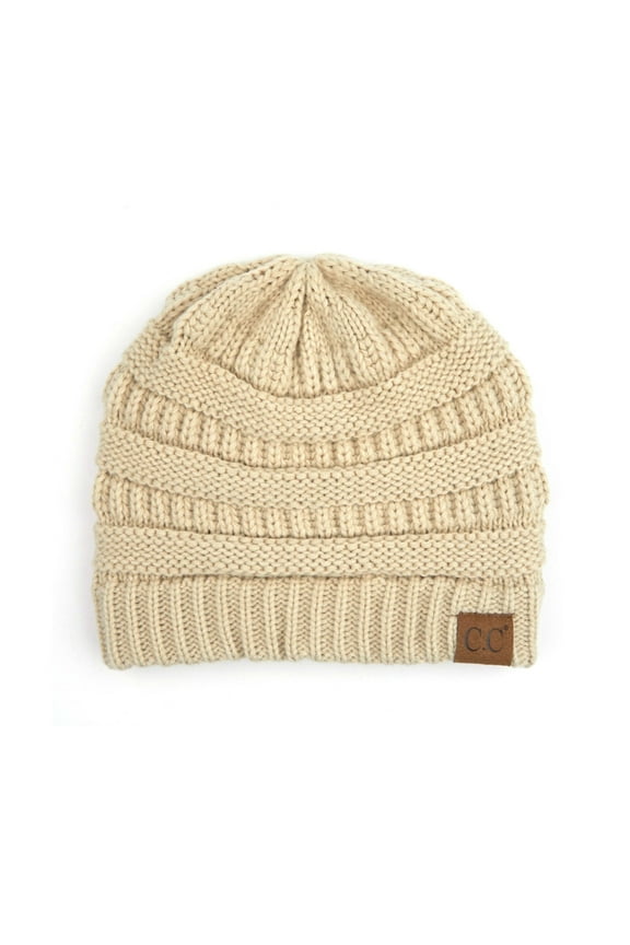 CC Brand Trendy Warm Chunky Soft Stretch Cable Knit Skully Beanie Hats Cap