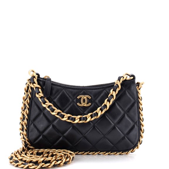 Pre-Owned CC Chain Around Hobo Quilted Lambskin Mini By Rebag