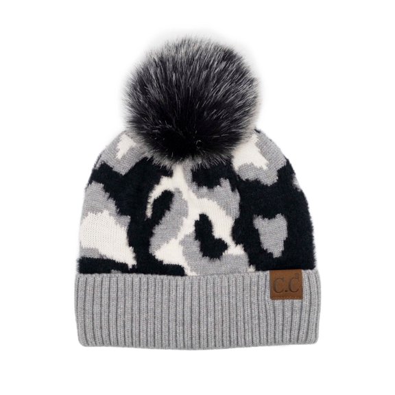 CC Chenille Abstract Print Beanie