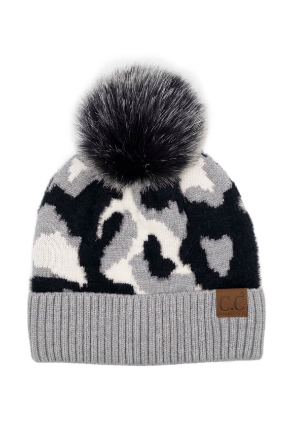 CC Chenille Abstract Print Beanie