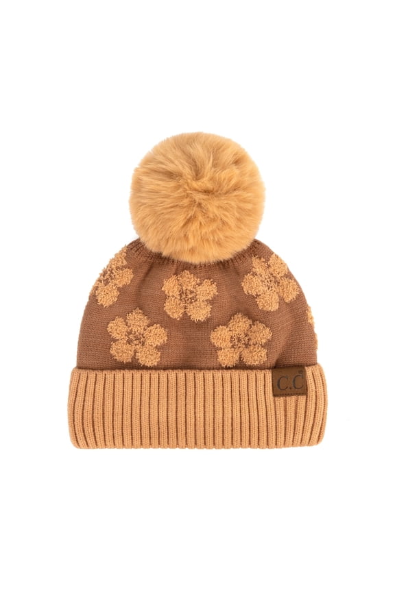 CC Chenille Daisy Pattern Beanie