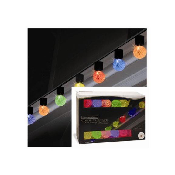 Set of 10 Color Changing Light Show LED G40 Christmas Lights - Green Wire