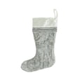 thumbnail image 1 of CC Christmas Decor 17" Gray and White Quilted Embellished Christmas Stocking, 1 of 1