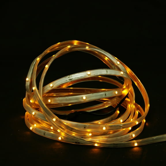 CC Christmas Decor Amber Christmas Linear Tape Lighting - White Finish - Amber Lights - 18'