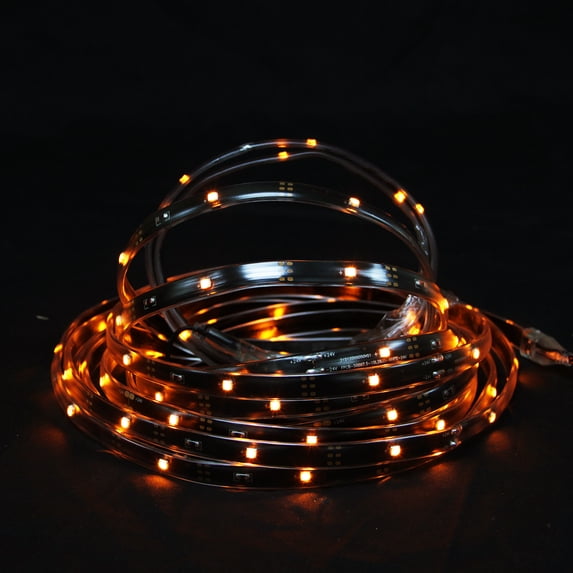 CC Christmas Decor LED Christmas Linear Tape Lighting - Black Finish - Orange Lights - 18'
