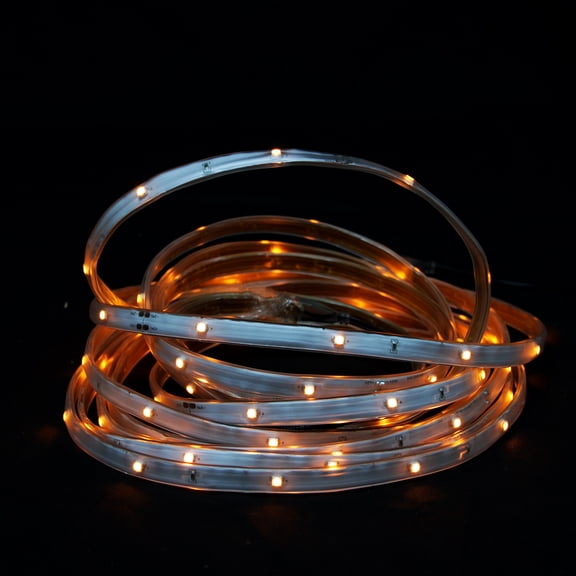 CC Christmas Decor LED Christmas Linear Tape Lighting - White Finish - Orange Lights - 18'