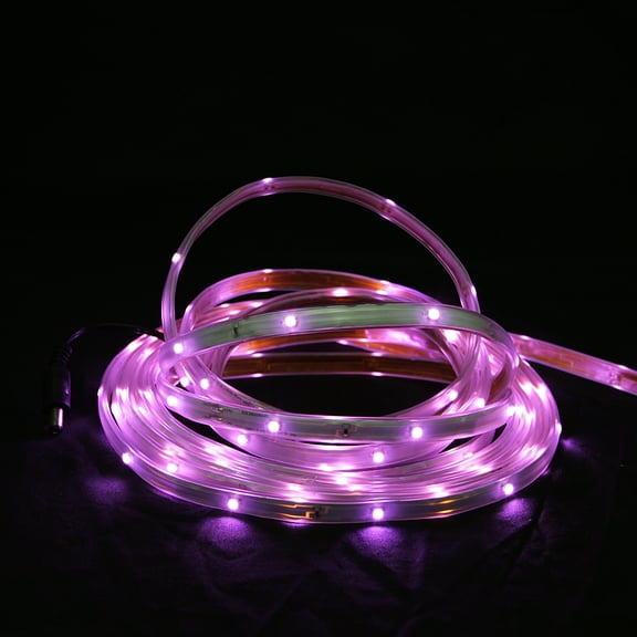 CC Christmas Decor LED Christmas Linear Tape Lighting - White Finish - Pink Lights - 18'