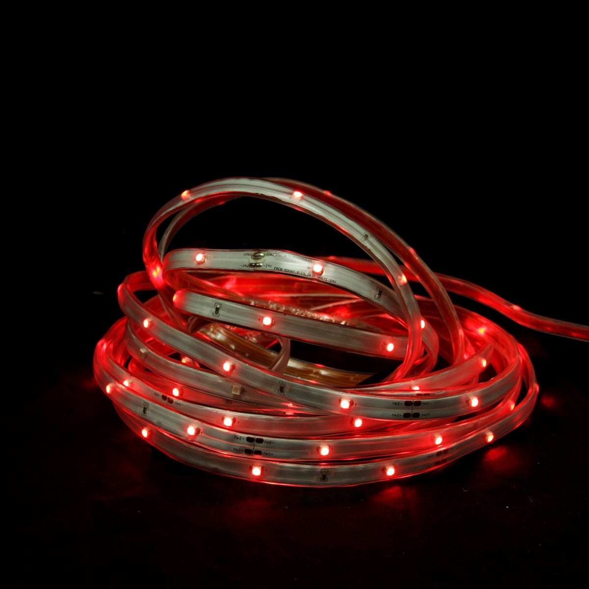 CC Christmas Decor LED Christmas Linear Tape Lighting - White Finish - Red Lights - 18'