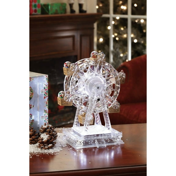 Icy Giftware LED Lighted Animated and Musical Ferris Wheel Christmas Decoration - 9.75"