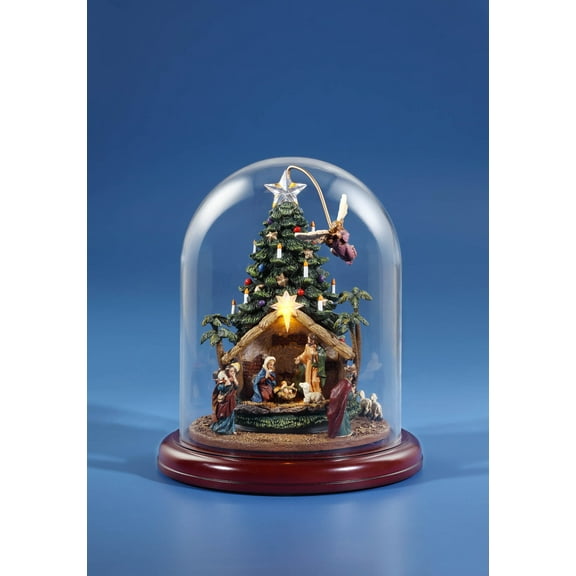 Icy Giftware Angel Rotating Nativity Tree Christmas Decoration - 9"
