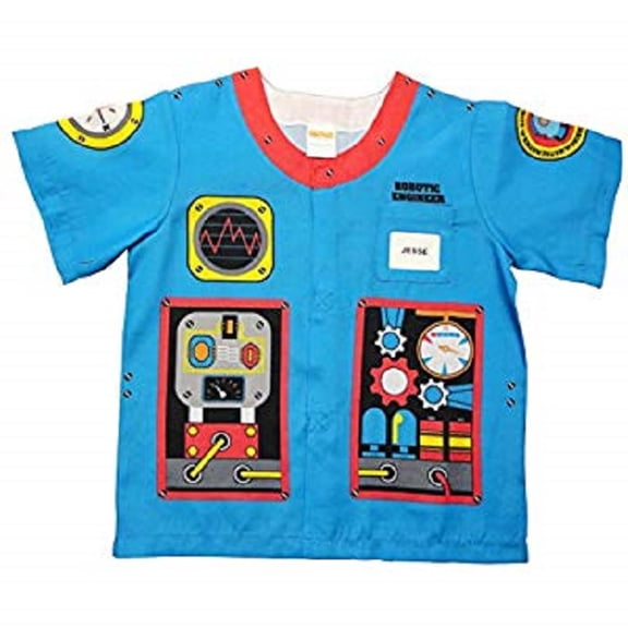 CC Christmas Decor Blue Robotic Engineer Halloween Costume Shirt 3/4 length
