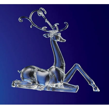 CC Christmas Decor Icy Crystal Animal Kingdom 15.5” Winter Sitting Deer Acrylic Decorative Figurine