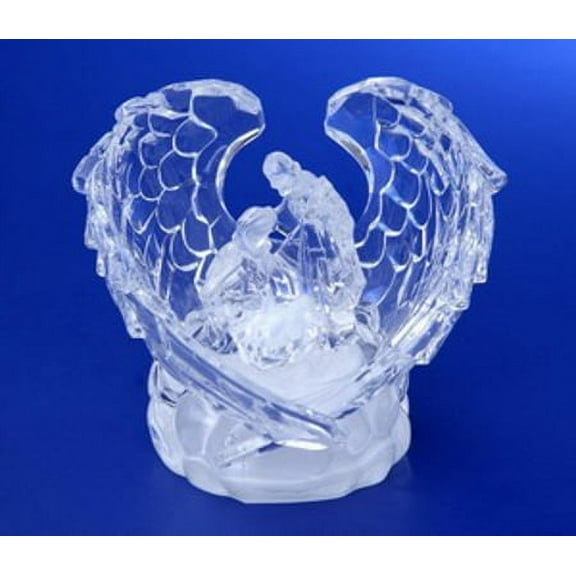 CC Christmas Decor Icy Crystal LED Lighted Holy Family Angel Wings Figurine - 3" - Pack of 6