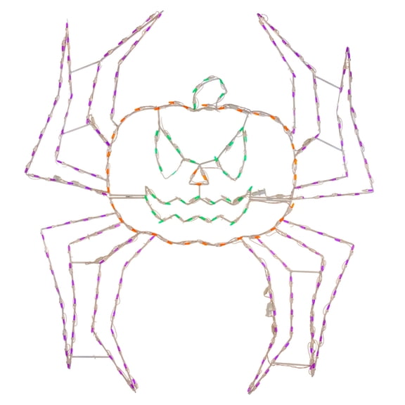CC Christmas Decor LED Lighted Animated Spider Pumpkin Outdoor Halloween Decoration - 60"