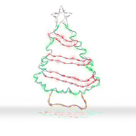 CC Christmas Decor LED Lighted Christmas Tree with Garland Outdoor Decoration - 48"