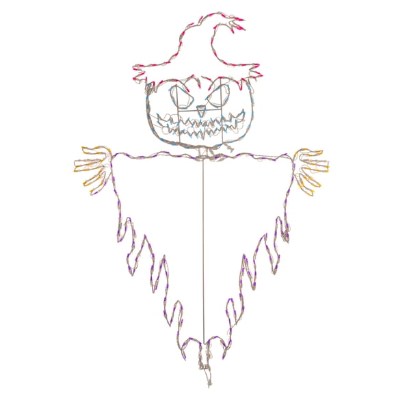 CC Christmas Decor LED Lighted Jack O Lantern Voodoo Scarecrow Outdoor Halloween Decoration - 72"