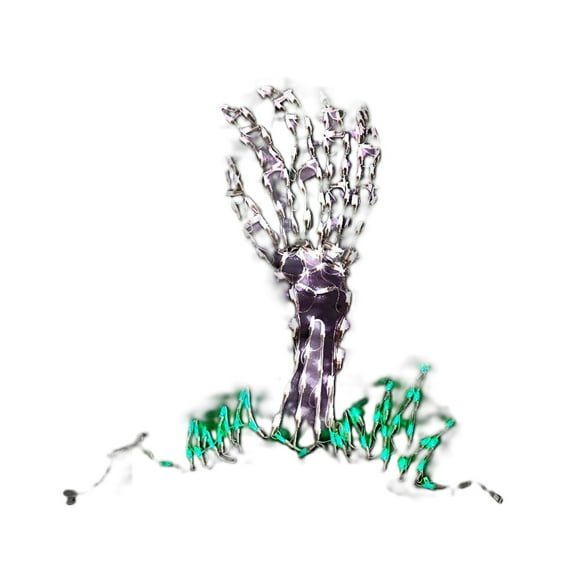 CC Christmas Decor LED Lighted Skeleton Hand Outdoor Halloween Decoration - 37"