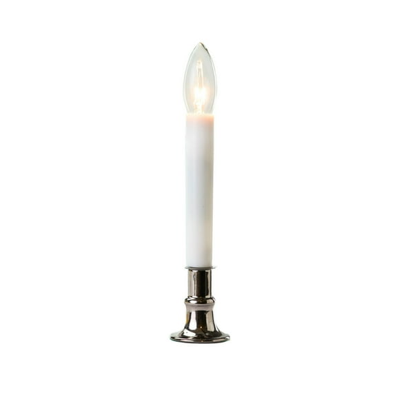 CC Christmas Decor LED Lighted Window Candles with Timer - 9" - Pewter Finish - Set of 4