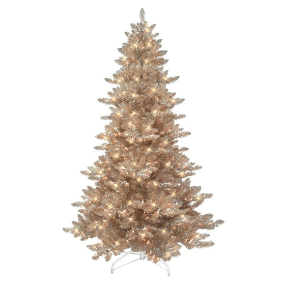 CC Christmas Decor Pre-lit Full Royal Majestic Rose Gold Spruce Christmas Tree - 6.5 - Clear Light