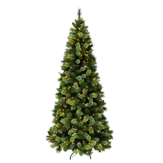 CC Christmas Decor Pre-lit Slim Portland Pine Artificial Christmas Tree - 7.5’ - Clear Light