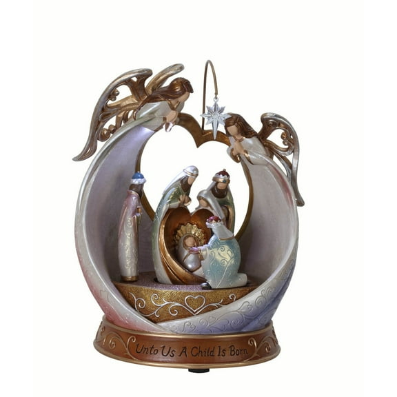 Icy Giftware LED Lighted Arched Angel Christmas Nativity Decorations - 10.75" - Set of 2