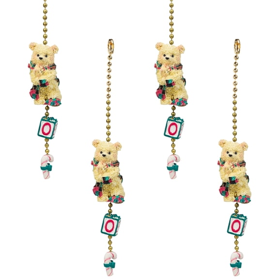 CC Christmas Decor Tartan Bear Christmas Light Chain Pull - 10" - Set of 4