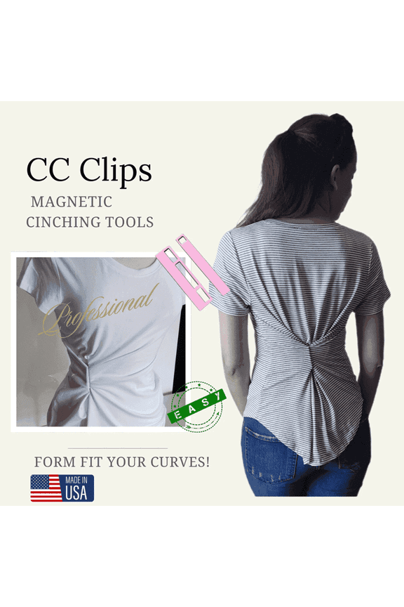 Sinlge Pack Magnetic Clothing Cinch Clips Tool for Dresses & T-Shirts  Fabric-Safe Hem & Sleeve Styling Magnets  6 Colors  No-Sew Reusable Fit Adjusters- Dark Copper