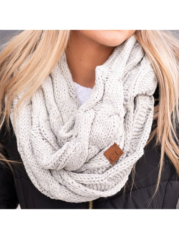 CC Comfy Infinity Scarf, 2-Tone Light Grey Mix