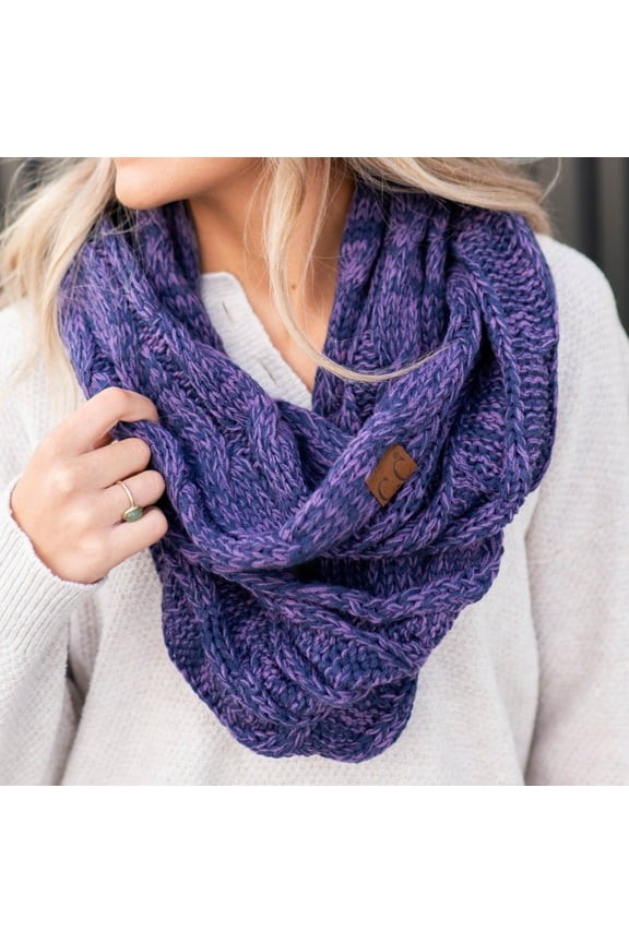 CC Comfy Infinity Scarf, 2-Tone, Navy Purple Mix