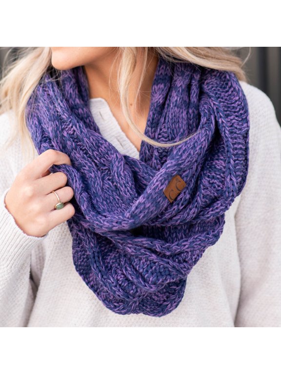 CC Comfy Infinity Scarf, 2-Tone, Navy Purple Mix