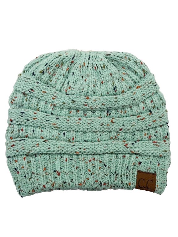 CC Confetti Messy Bun Ponytail Beanie for Adult and Teen Sizes