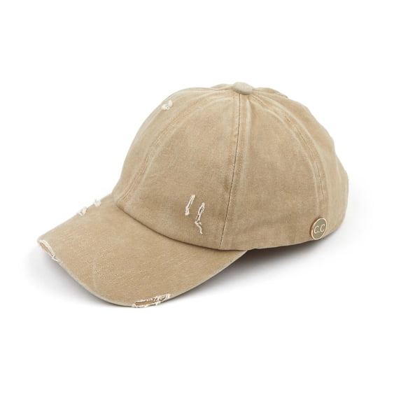CC Cotton Criss-Cross Elastic Back Women's Ponytail Dad Cap Hat