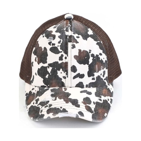 CC Cow Print Pony Cap | Criss-Cross