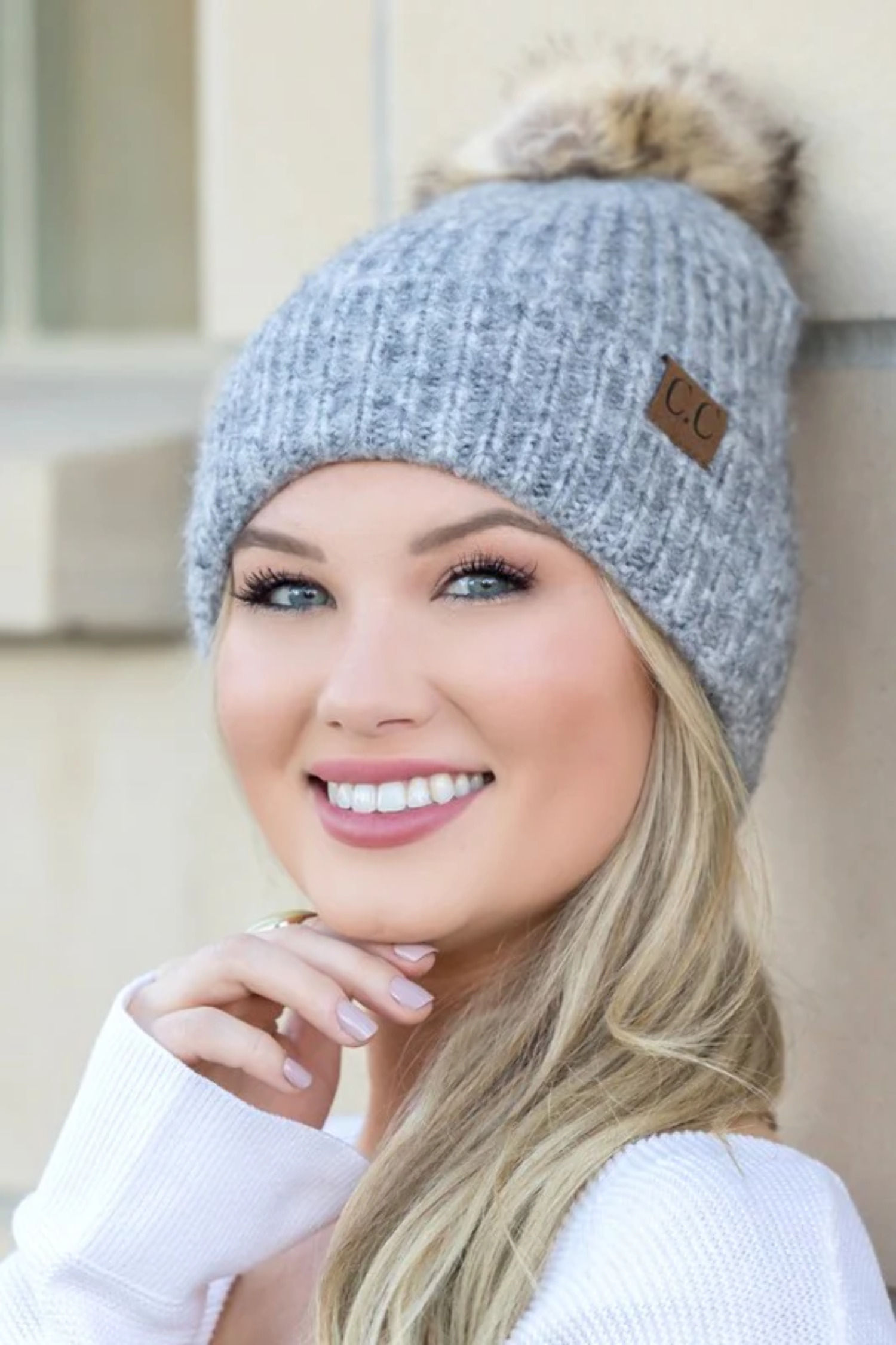 CC Cozy Marled Pom Beanie - Walmart.com