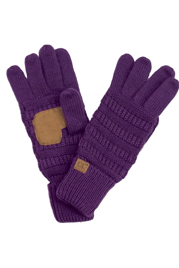 Hand Warmer Touchscreen Gloves, Winter Gloves for Kids, Metallic Purple