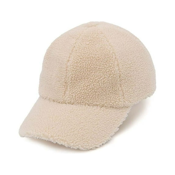 CC Cozy Sherpa Baseball Cap, Beige, 1 Count